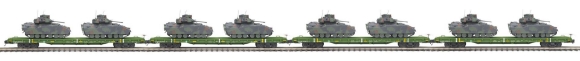 Picture of MTH Premier U.S. Army 60' Flatcars w/ (2) Bradley Tanks (4-pk)