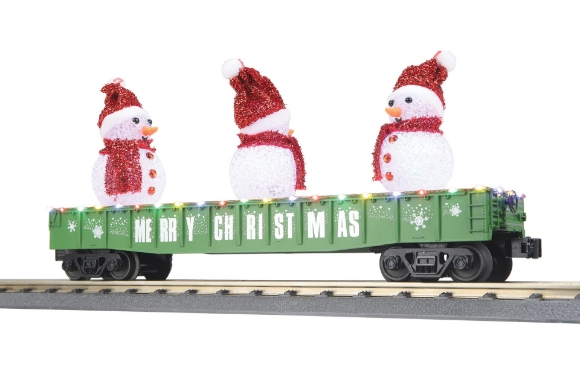Picture of MTH RailKing Christmas Gondola w/ Lighted Snowmen (green)