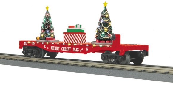 Picture of MTH RailKing Christmas Flatcar w/ Lighted Christmas Trees