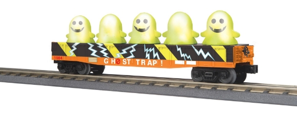 Picture of MTH RailKing 'Ghost Trap' Gondola w/ Flickering Lighted Ghosts #1984