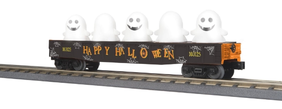 Picture of MTH RailKing Halloween Gondola w/ Flickering Lighted Ghosts (black)