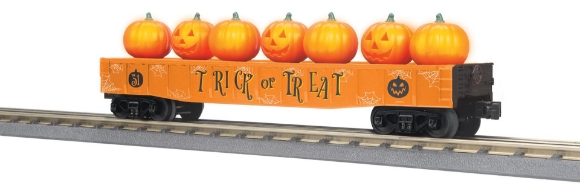 Picture of MTH RailKing Halloween Gondola w/ Flickering Lighted Pumpkins