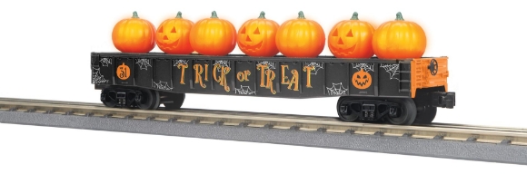 Picture of MTH RailKing Halloween Gondola w/ Flickering Lighted Pumpkins (black)