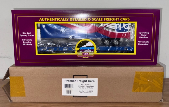 Picture of MTH Premier CSX Flatcar w/ 40' Trailer