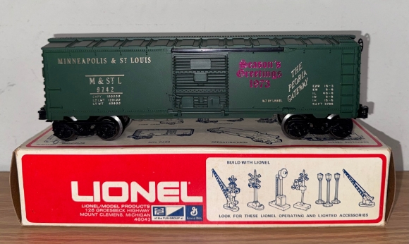 Picture of Lionel M&StL Season Greetings 1973 Boxcar