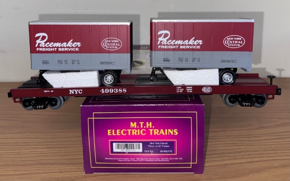 Picture of MTH Premier New York Central Pacemaker Flatcar w/ 20' Trailers