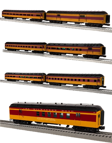 Picture of Lionel Milwaukee Road 'Columbian' 18" Heavyweight 9-Car Set (85348/51/54/57/42)