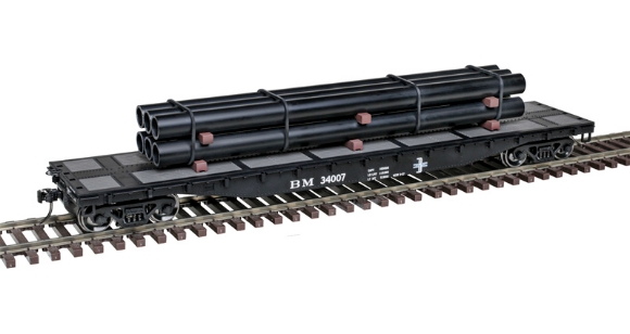 Picture of ATLAS 'Trainman' Boston & Maine 52'6" Flatcar w/ Pipe Load 