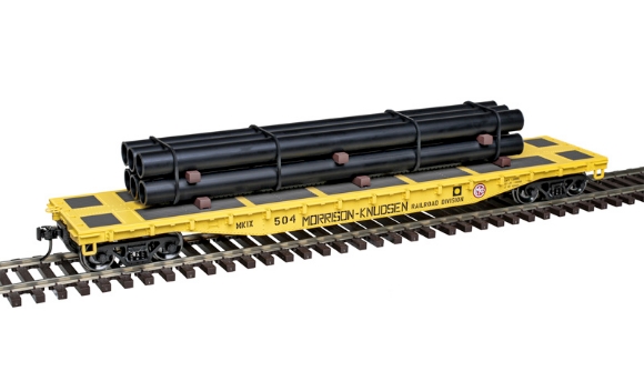 Picture of ATLAS 'Trainman' Morrison Knudsen 52'6" Flatcar w/ Pipe Load 