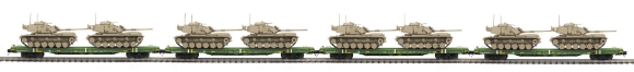 Picture of MTH Premier U.S. Army (Desert) 4-Car Flatcar Set w/M60 Tanks 