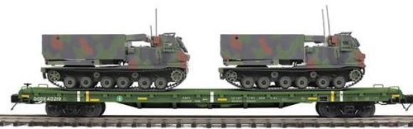 Picture of U.S. Army 60' Flatcar w/(2) Rocket Launcher Vehicles