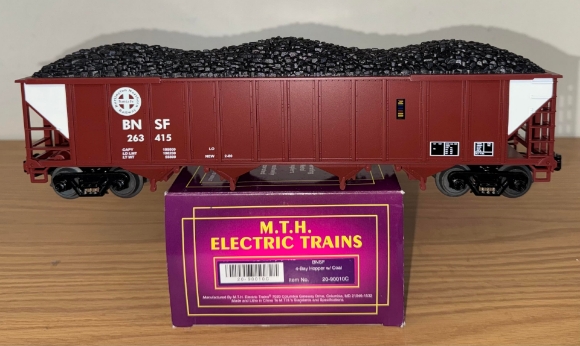 Picture of MTH Premier BNSF 4-Bay Hopper w/ Coal Load