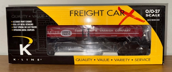 Picture of K-Line Cook's Paint & Varnish Co. 2-Dome Tank Car