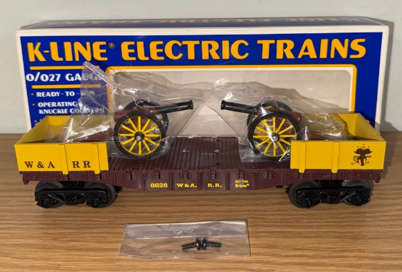 Picture of K-Line W.A.R.R. Flatcar w/ (2) Civil War Cannons 