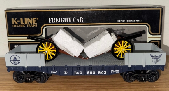 Picture of K-Line Baltimore & Ohio Flat Car w/ (2) Cannons