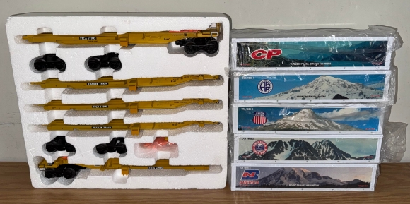 Picture of K-Line TCA TTAC 5-Car Set of Spine/Flat Cars w/ Intermodal Containers