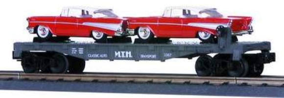 Picture of MTH RailKing Flatcar w/ (2) '57 Chevy Cars