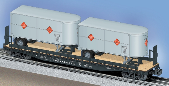 Picture of C&O PS-4 Flatcar w/Piggyback Trailers