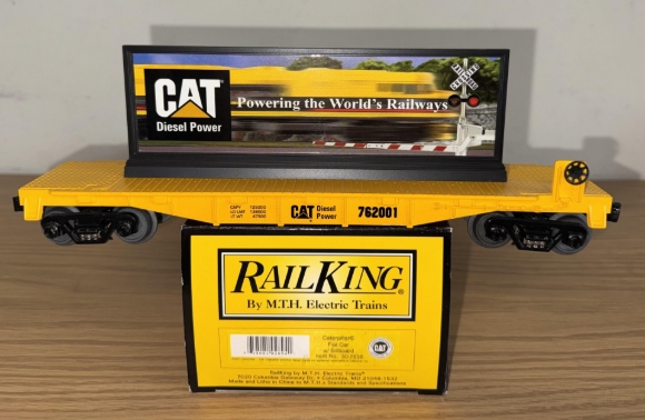 Picture of MTH RailKing Caterpillar Flatcar w/ Billboard (operated)