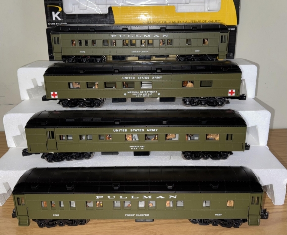 Picture of K-Line by Lionel U.S. Army 15" Heavyweight Passenger Car 4-pack *