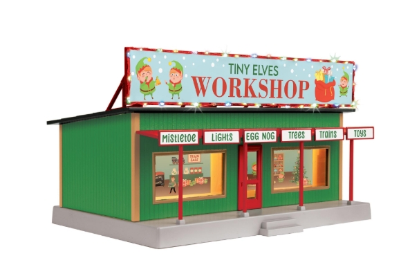 Picture of MTH RailKing Christmas 'Tiny Elves Workshop' Roadside Stand w/ LED Lights